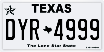 TX license plate DYR4999