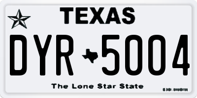 TX license plate DYR5004