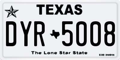TX license plate DYR5008