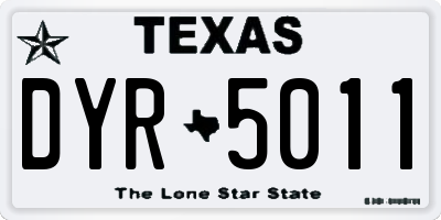 TX license plate DYR5011