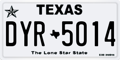 TX license plate DYR5014