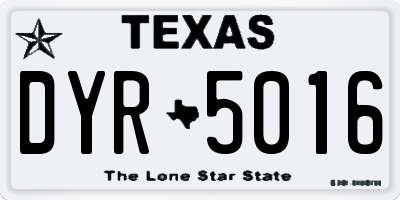 TX license plate DYR5016