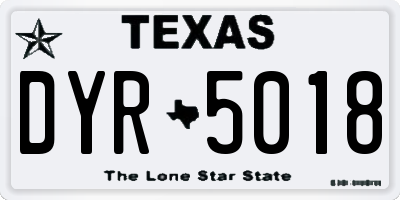 TX license plate DYR5018