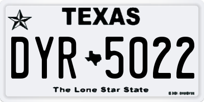TX license plate DYR5022