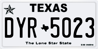 TX license plate DYR5023