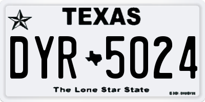 TX license plate DYR5024