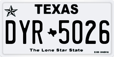 TX license plate DYR5026