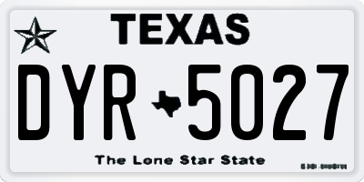 TX license plate DYR5027