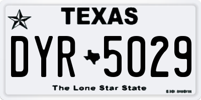 TX license plate DYR5029