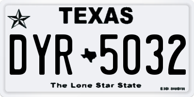 TX license plate DYR5032