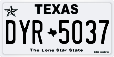 TX license plate DYR5037