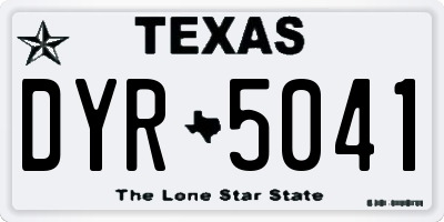 TX license plate DYR5041