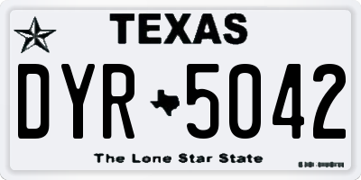 TX license plate DYR5042