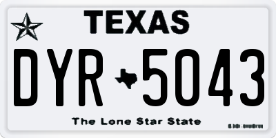 TX license plate DYR5043