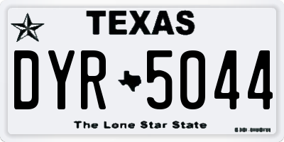 TX license plate DYR5044