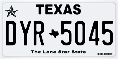 TX license plate DYR5045