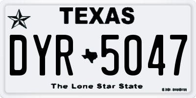 TX license plate DYR5047