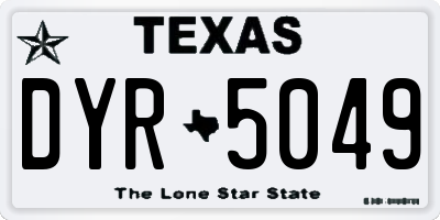 TX license plate DYR5049