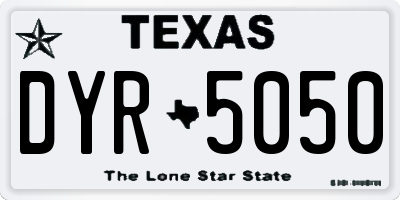 TX license plate DYR5050