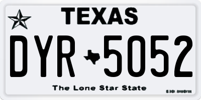 TX license plate DYR5052