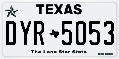 TX license plate DYR5053