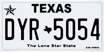 TX license plate DYR5054
