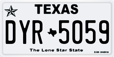 TX license plate DYR5059