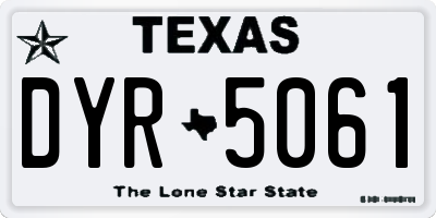 TX license plate DYR5061