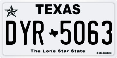TX license plate DYR5063