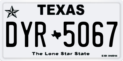 TX license plate DYR5067