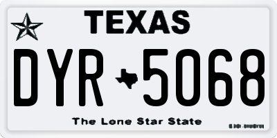 TX license plate DYR5068