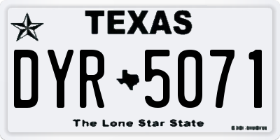 TX license plate DYR5071