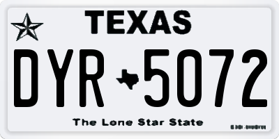 TX license plate DYR5072