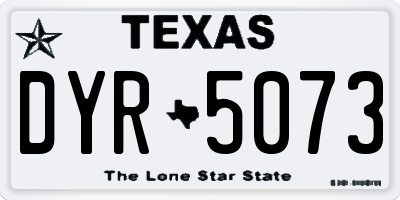 TX license plate DYR5073