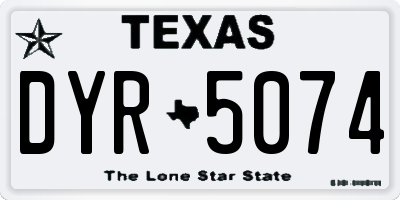 TX license plate DYR5074