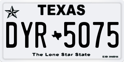 TX license plate DYR5075