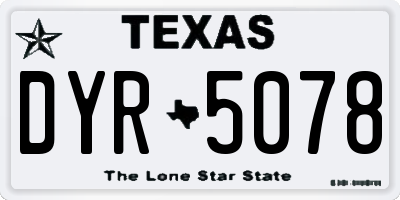 TX license plate DYR5078