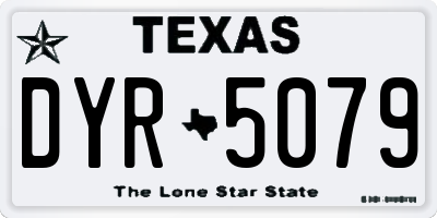 TX license plate DYR5079