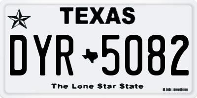 TX license plate DYR5082