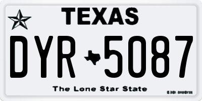 TX license plate DYR5087