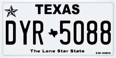 TX license plate DYR5088