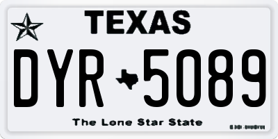 TX license plate DYR5089