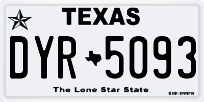 TX license plate DYR5093