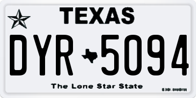 TX license plate DYR5094