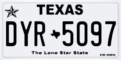 TX license plate DYR5097