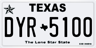 TX license plate DYR5100