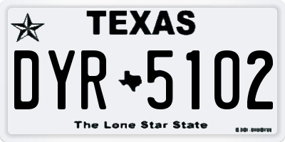 TX license plate DYR5102