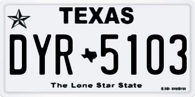 TX license plate DYR5103