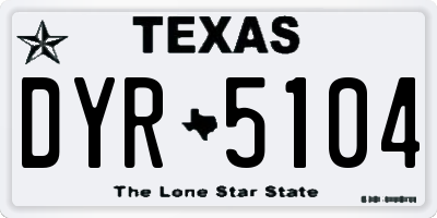 TX license plate DYR5104