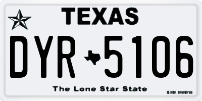 TX license plate DYR5106